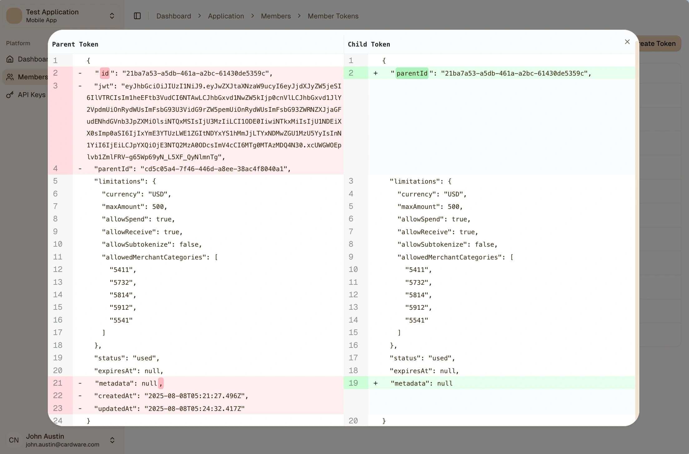 View SubToken Inheritance